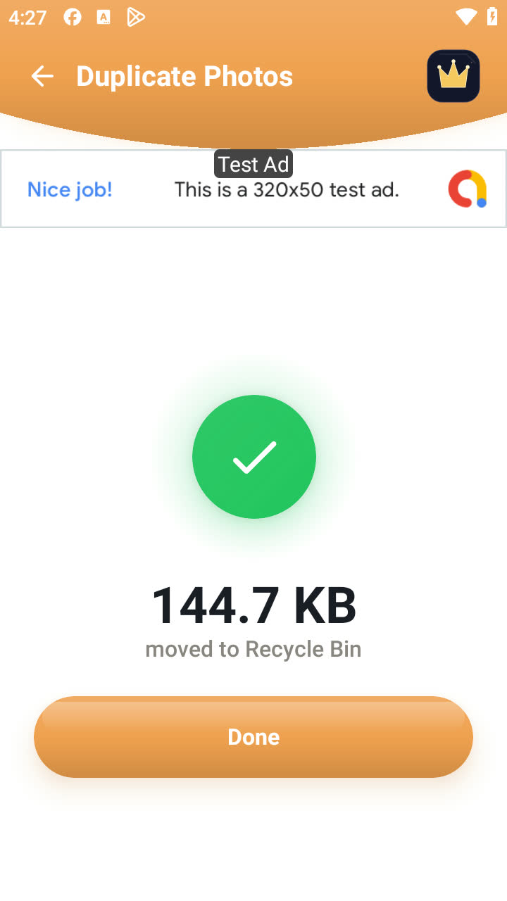 Result after deleting a duplicate
