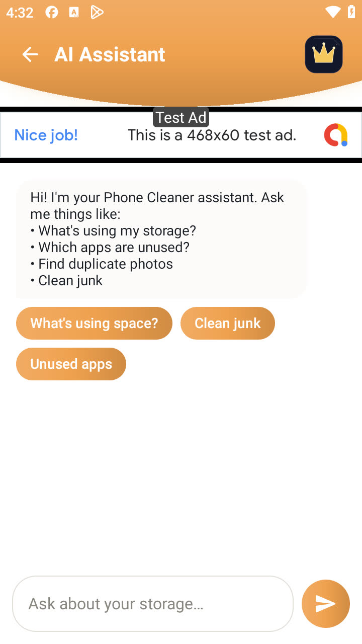 AI assistant screen