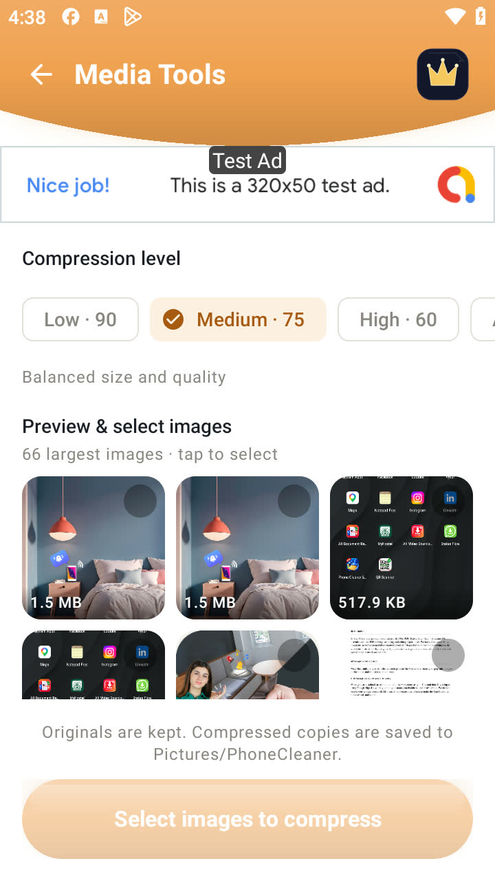 Media Tools: Image compressor with four levels